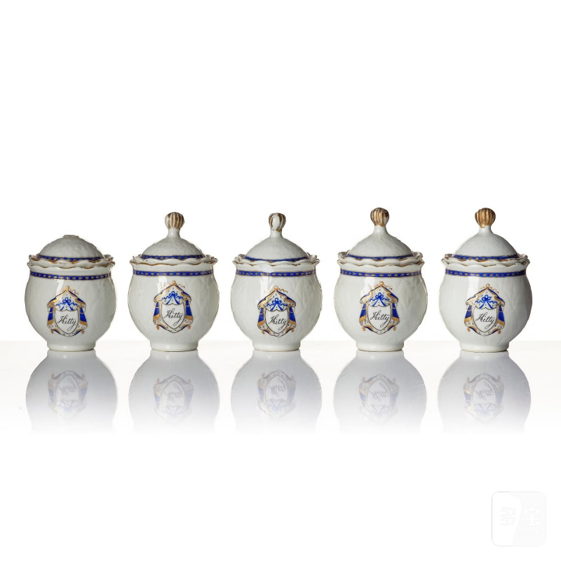 A set of 10 'European Subject' custard cups with covers and a coffeepot with cover, - 图8